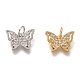Brass Micro Pave Clear Cubic Zirconia Charms ZIRC-B002-47-1