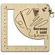 木製角枠かぎ針定規  編み針ゲージ  裁縫  13x13x0.5cm DIY-WH0537-005-1