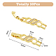 DICOSMETIC 10Pcs 2 Colors Cubic Zirconia Watch Band Clasps CZ Fold Over Clasp Watch Band Clasps Rhinestone Foldover Extension Clasp Platinum Gold Bracelets Clasp for Jewelry Making Watch Repair ZIRC-DC0001-08-2