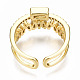 Brass Micro Pave Clear Cubic Zirconia Cuff Rings RJEW-N035-039-NF-3