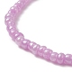 Ensemble de bracelets de cheville extensibles en perles de verre 7pcs 7 couleurs pour femmes AJEW-AN00528-5