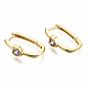 Brass Micro Pave Clear Cubic Zirconia Huggie Hoop Earring EJEW-T046-16G-NF-3