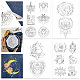 4 Sheets 11.6x8.2 Inch Stick and Stitch Embroidery Patterns DIY-WH0455-012-1