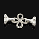 Alloy Rhinestone Fold-Over Magnetic Clasps X-RB-G055-S-2