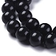 Natural Black Stone Beads Strands G-I288-A02-6mm-2