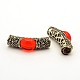 Zinc Alloy Rhinestone Hollow Curved Tube Beads RB-P001-13-1