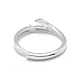 Componentes ajustables del anillo de dedo de plata de ley 925 con baño de rodio STER-L055-021P-3