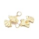 Brass Ginkgo Leaf Dangle Leverback Earrings for Women EJEW-N012-57-3