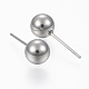 201 Stainless Steel Ball Stud Earrings STAS-H413-02P-D-2