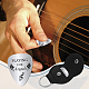 CREATCABIN 2pcs Memorial Guitar Pick Playing for Angels Stainless Steel Bass Acoustic Electric Rock Picks Remembrance Gift in Memory of Musician Loss with PU Leather Keychain 1.26 x 1 Inch AJEW-CN0001-48H-6