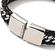 Leather Braided Curb Chains Cord Bracelet with 304 Stainless Steel Magnetic Clasps for Men Women BJEW-C021-05-5