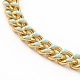 Brass Enamel Curb Chain Necklaces NJEW-JN03482-02-3