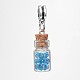 Glass Bottle with Glass Seed Beads European Dangle Charms PALLOY-JF00030-2