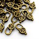 Antique Bronze Peace Sign Alloy Lobster Claw Clasps X-TIBEB-LF26-AB-2