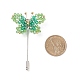 Glass Braided Bead Butterfly Lapel Pin JEWB-TA00005-3