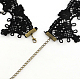 Colliers ras de cou en dentelle vintage de style gothique avec chaînes en fer et perles de verre NJEW-R227-58-4
