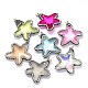 Starfish Glass Rhinestone Pendants GLAA-N0019-06-1