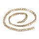 Hommes 304 en acier inoxydable figaro chaîne colliers et bracelets ensembles de bijoux SJEW-I189-05B-3