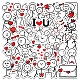 Самоклеящиеся наклейки из ПВХ на тему Дня святого Валентина с героями мультфильмов VALE-PW0003-02-1