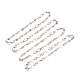 304 Stainless Steel Oval & Ring Link Chains Necklace with Natural Pearl Beaded for Women NJEW-JN03873-2