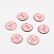 2-Hole Flat Round with Heart Pattern Acrylic Buttons BUTT-F055-03D-1