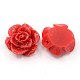 Glitter Style Resin Rose Flower Flatback Beads X-RESI-I023-02-2