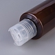 ペットプラスチックのプレスキャップ透明なボトル  詰め替え可能なボトル  サドルブラウン  14x4cm  容量：約120ml（4.06液量オンス） MRMJ-WH0009-03D-120ml-2