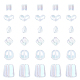 Superfindings 60pcs 6 perles acryliques transparentes de style PACR-FH0001-02-1