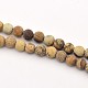 Mattierte runde natürlichen Bildjaspisses Perlen Stränge G-E302-112-4mm-1
