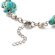 Bracelet de cheville perlé turquoise synthétique cœur et tortue AJEW-AN00459-02-5