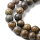 Chapelets de perles de jaspe dendritique naturelle G-E598-01-3