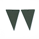 スプレー塗装木製ペンダント  三角形  ダークスレートグレー  49x30x2.5mm  穴：2mm X-WOOD-T017-01A-2