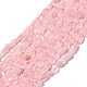 Granos naturales de abalorios de cuarzo rosa G-I351-A05-1