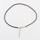 Изготовление ожерелья из искусственной замши диаметром 2 мм с железными цепями и застежками в виде когтей лобстера NCOR-R029-02-2