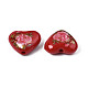 Flower Printed Opaque Acrylic Heart Beads SACR-S305-28-I04-3