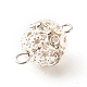 Brass Crystal Rhinestone Connector Charms PALLOY-JF01358-4