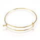 Ion Plating(IP) Adjustable 304 Stainless Steel Expandable Bangle Making, Golden, 2-3/8 inch(60mm), 1.5mm