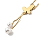 Synthetic White Shell Heart with Plastic Pearl Pendant Necklace NJEW-G036-06G-2