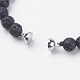 Braccialetti elasticizzati con perle di roccia lavica naturale BJEW-I241-13K-3