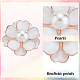 ANATTASOUL 3Pcs 3 Colors Camellia Flower Enamel Pin with Imitation Pearl JEWB-AN0001-01-3