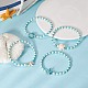 Set di braccialetti elasticizzati con perline di stelle marine turchesi sintetiche tinte in stile 4 pz 4 per donna BJEW-JB09337-2