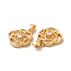 Brass Crystal Rhinestone Flower Charms with Natural Shell KK-I703-12G-3