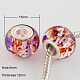 Spray Painted Glass European Beads GPDL-R004-07S-1