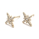 Clear Cubic Zirconia Star Stud Earrings X-EJEW-G297-17G-1