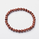 Goldstone synthétique bracelets en perles extensibles BJEW-F202-01-1