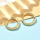 Текстурированные латунные серьги-кольца EJEW-A132-13G-2