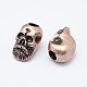 Abalorios del cráneo de bronce KK-P130-068R-NR-2