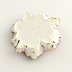Flower Spray Painted Resin Cabochons CRES-R138-04-2