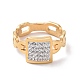Crystal Rhinestone Rectangle Finger Ring RJEW-D120-02B-G-2