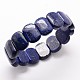 Plats lapis rondes naturelles bracelets élastiques en perles lazuli BJEW-M162-01-B-2